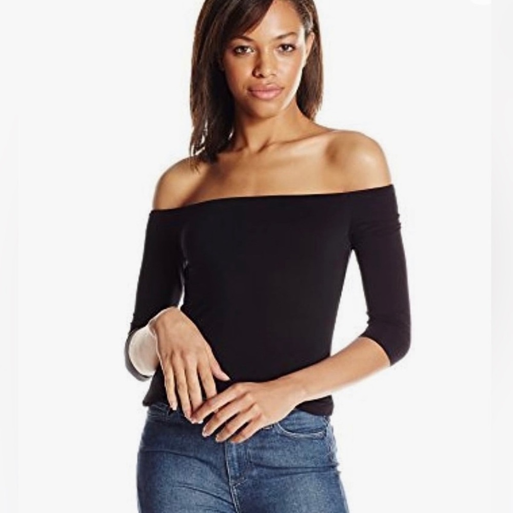 Bailey 44 women off shoulder gray top medium